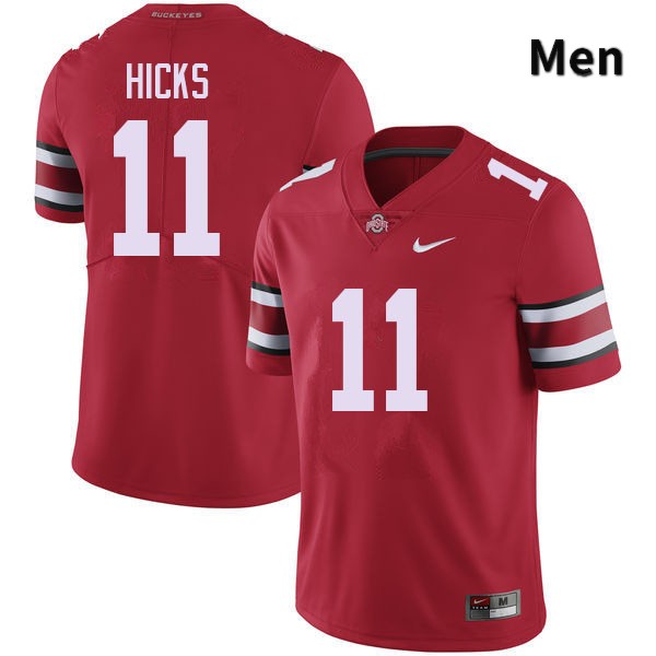 Ohio State Buckeyes C.J. Hicks Men's #11 Red Authentic Stitched College Football Jersey